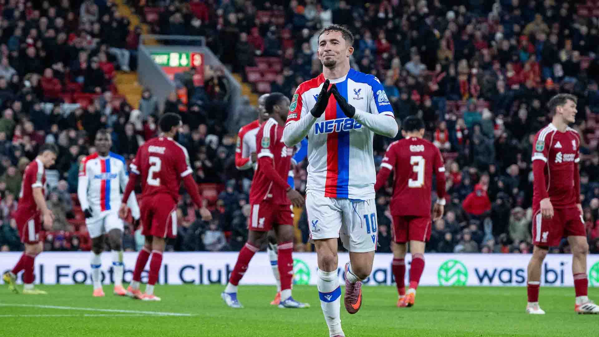 Anfield Diguncang: Tiga Gol Palace Singkirkan Liverpool di Carabao Cup