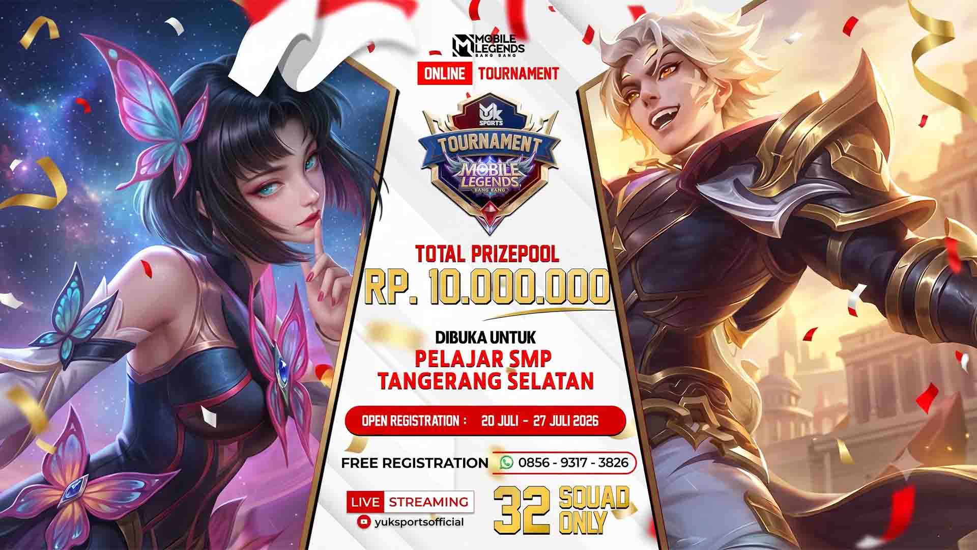 Tangsel Siap Unjuk Gigi: Yuk Sports Gelar Turnamen MLBB SMP Berhadiah Rp10 Juta